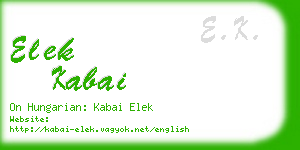 elek kabai business card